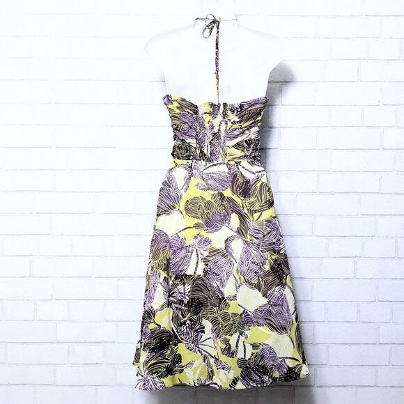 Anthropologie LITHE Floral Ruffle Halter Midi Dress 4P - Picture 6 of 9